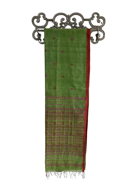 Oct 2025 Green Jamdani Saree