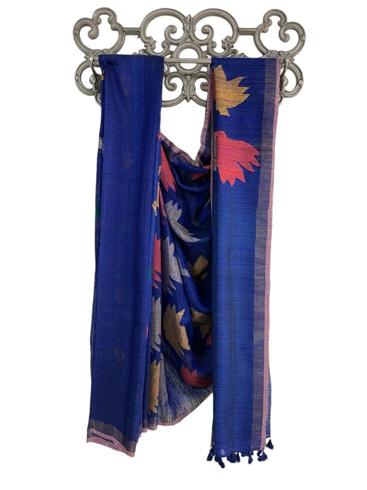 Oct 2025 Blue Jamdani Saree