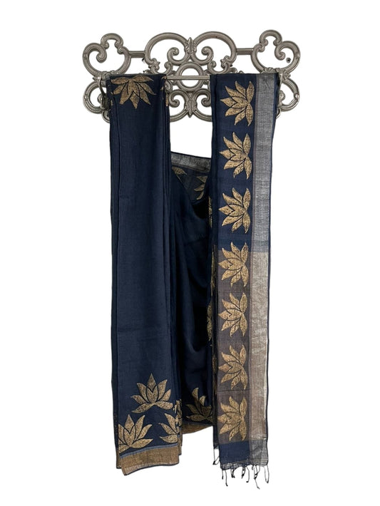 Oct 2025 Grey Lotus Saree
