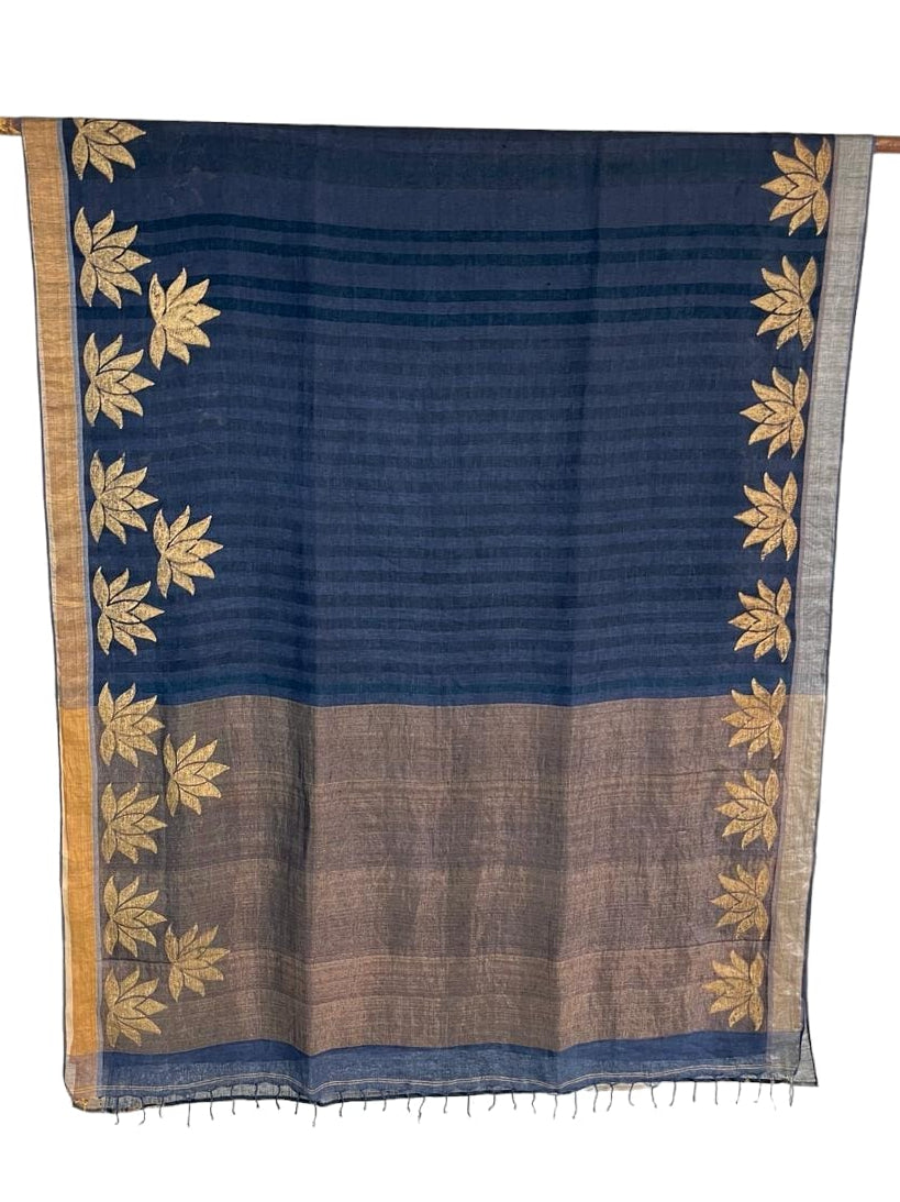 Oct 2025 Grey Lotus Saree