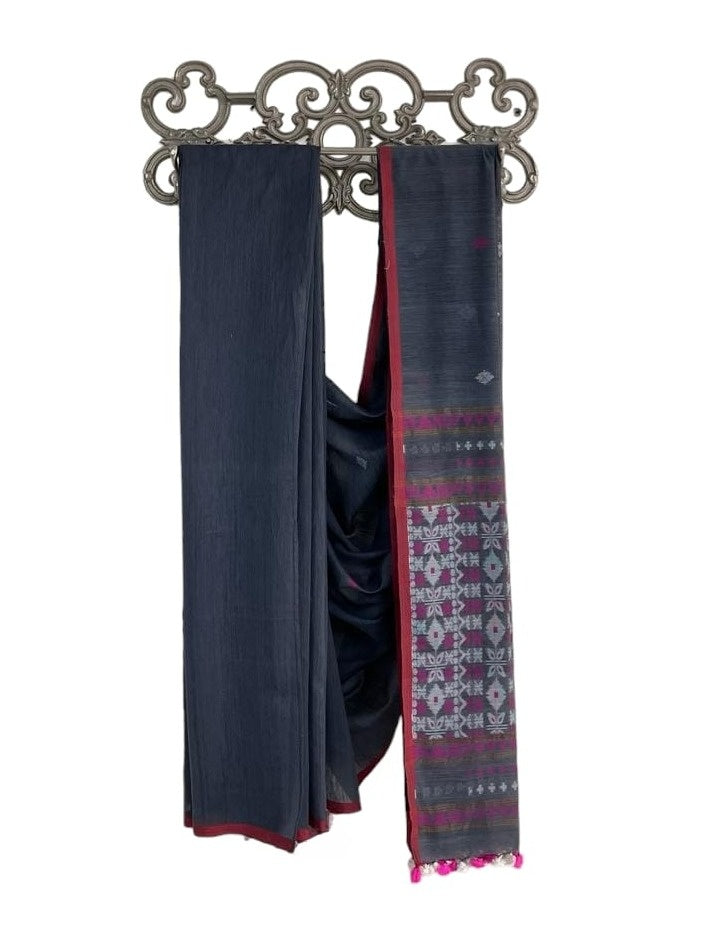 Oct 2025 Grey Weave Saree