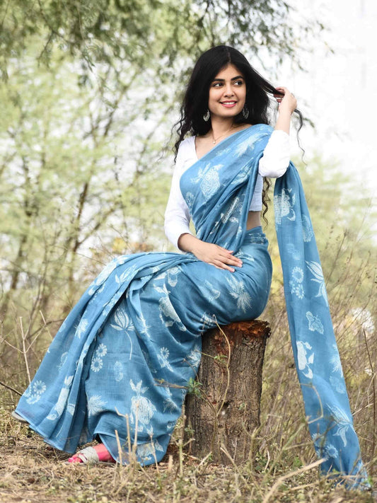 Blissful Celeste Saree