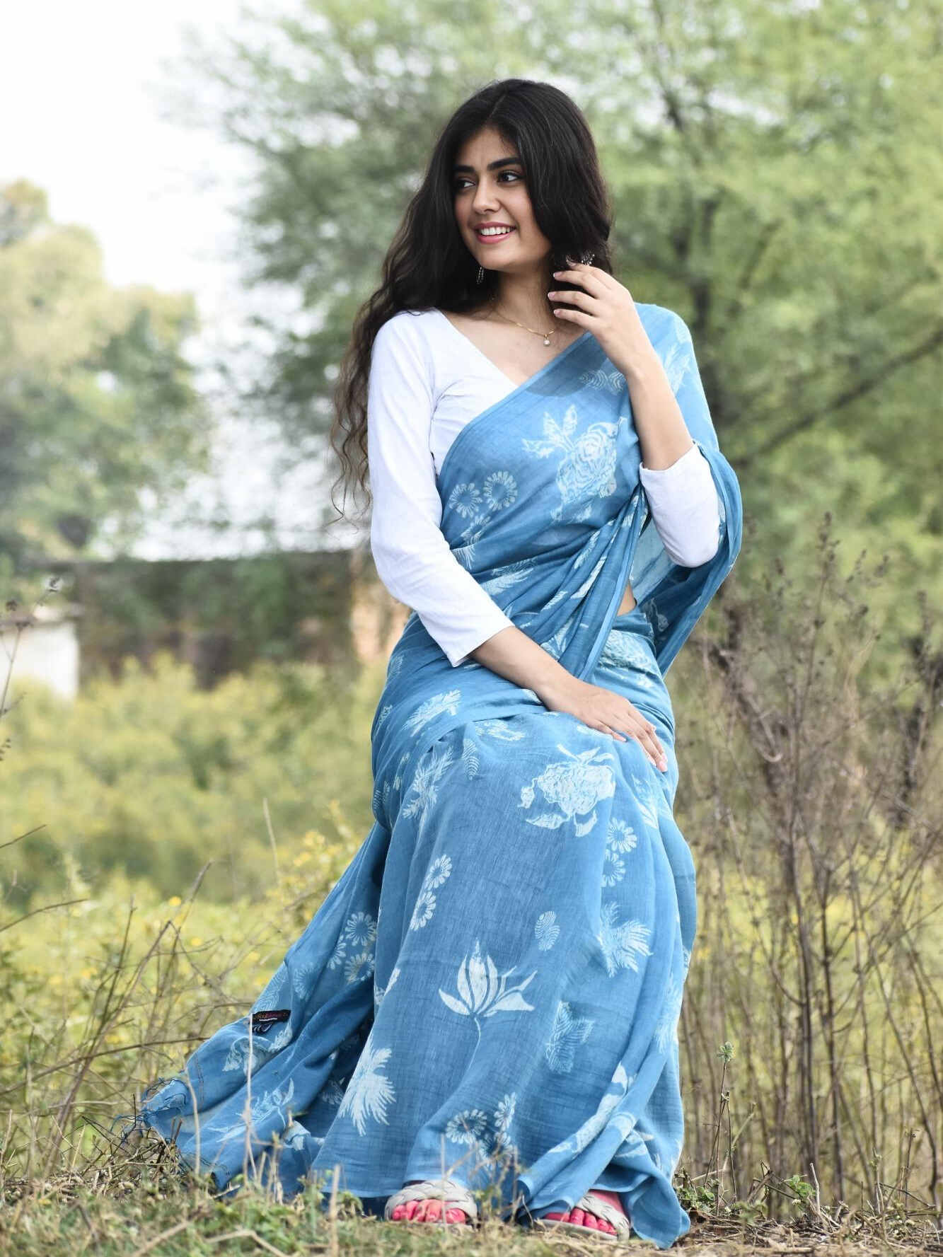 Blissful Celeste Saree