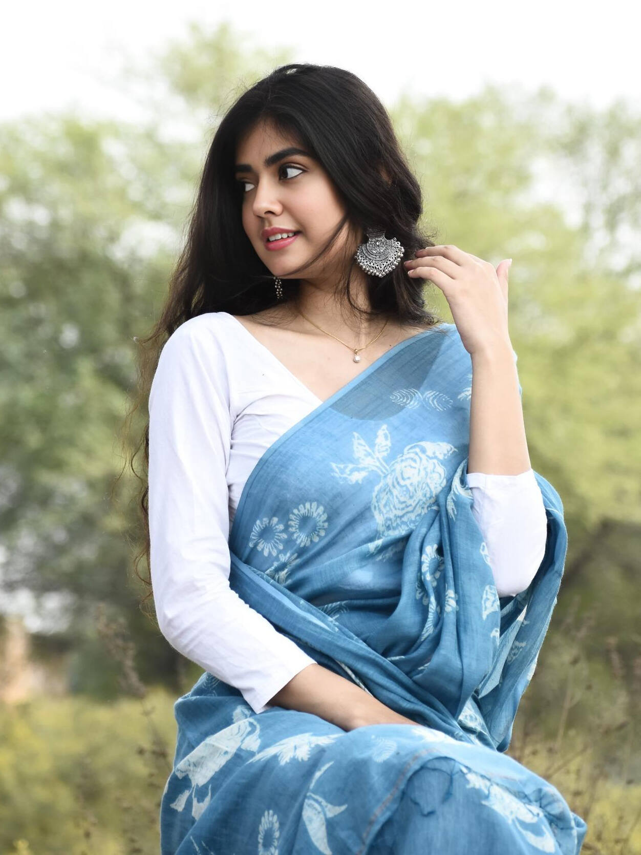 Blissful Celeste Saree