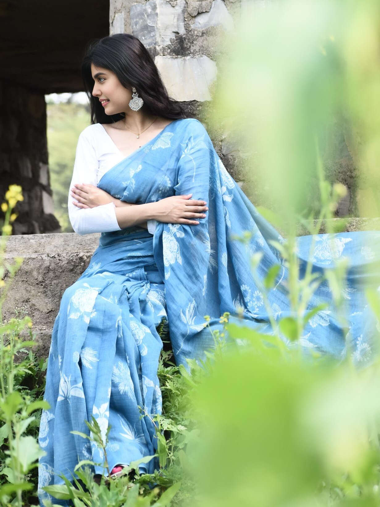 Blissful Celeste Saree