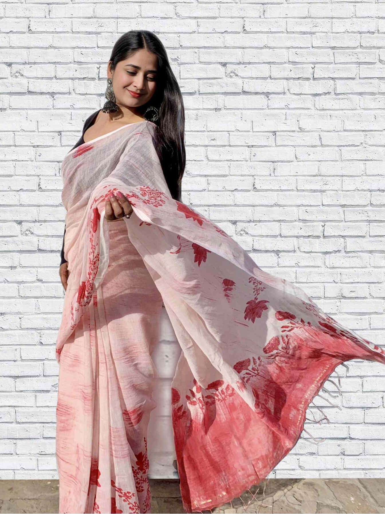 Blissful Crimson Saree