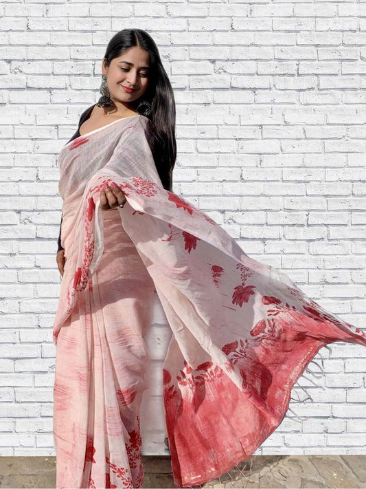 Blissful Crimson Saree