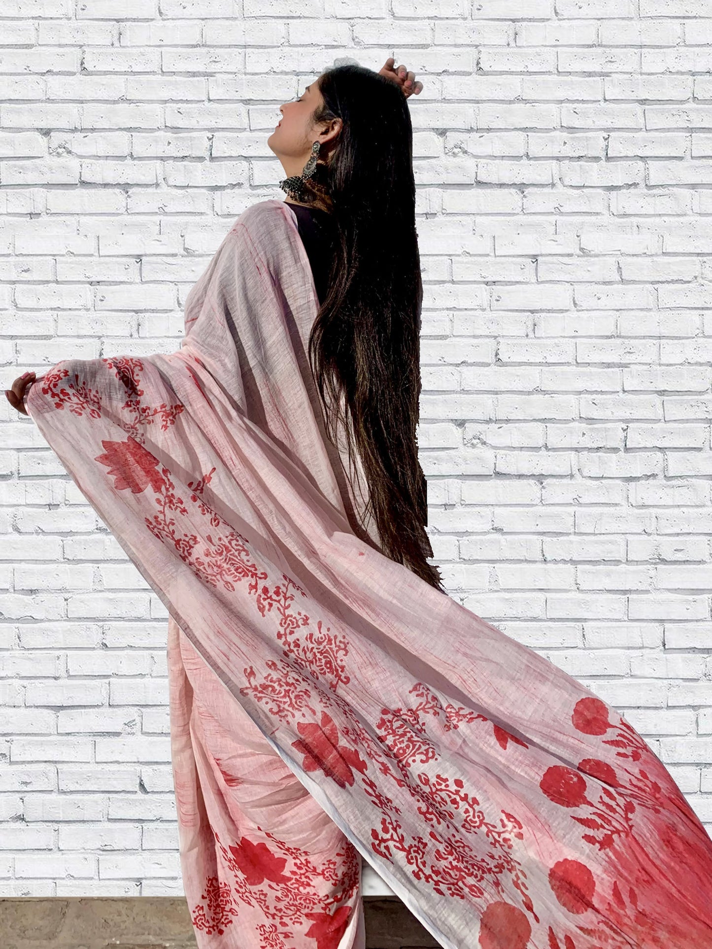 Blissful Crimson Saree