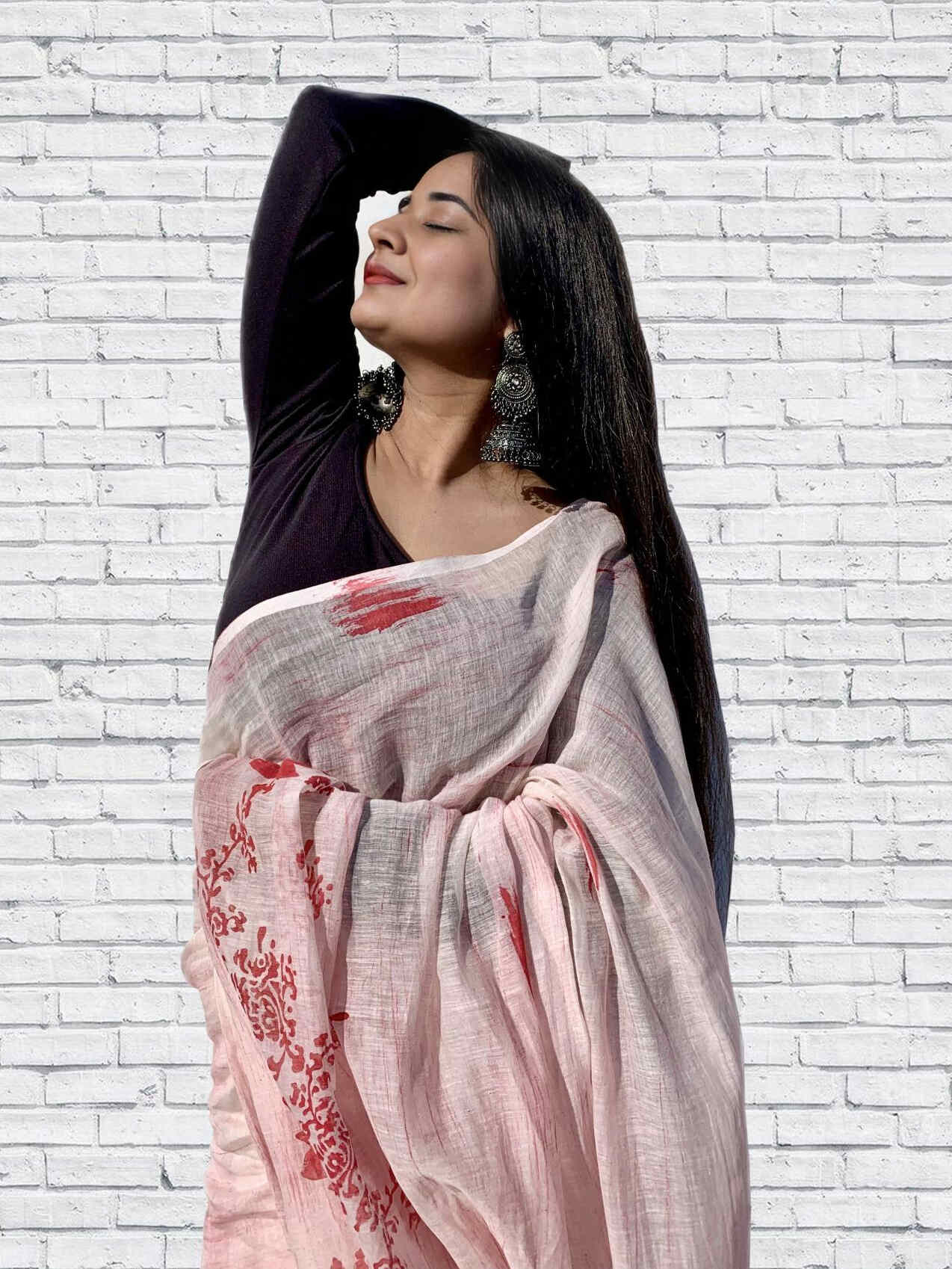 Blissful Crimson Saree