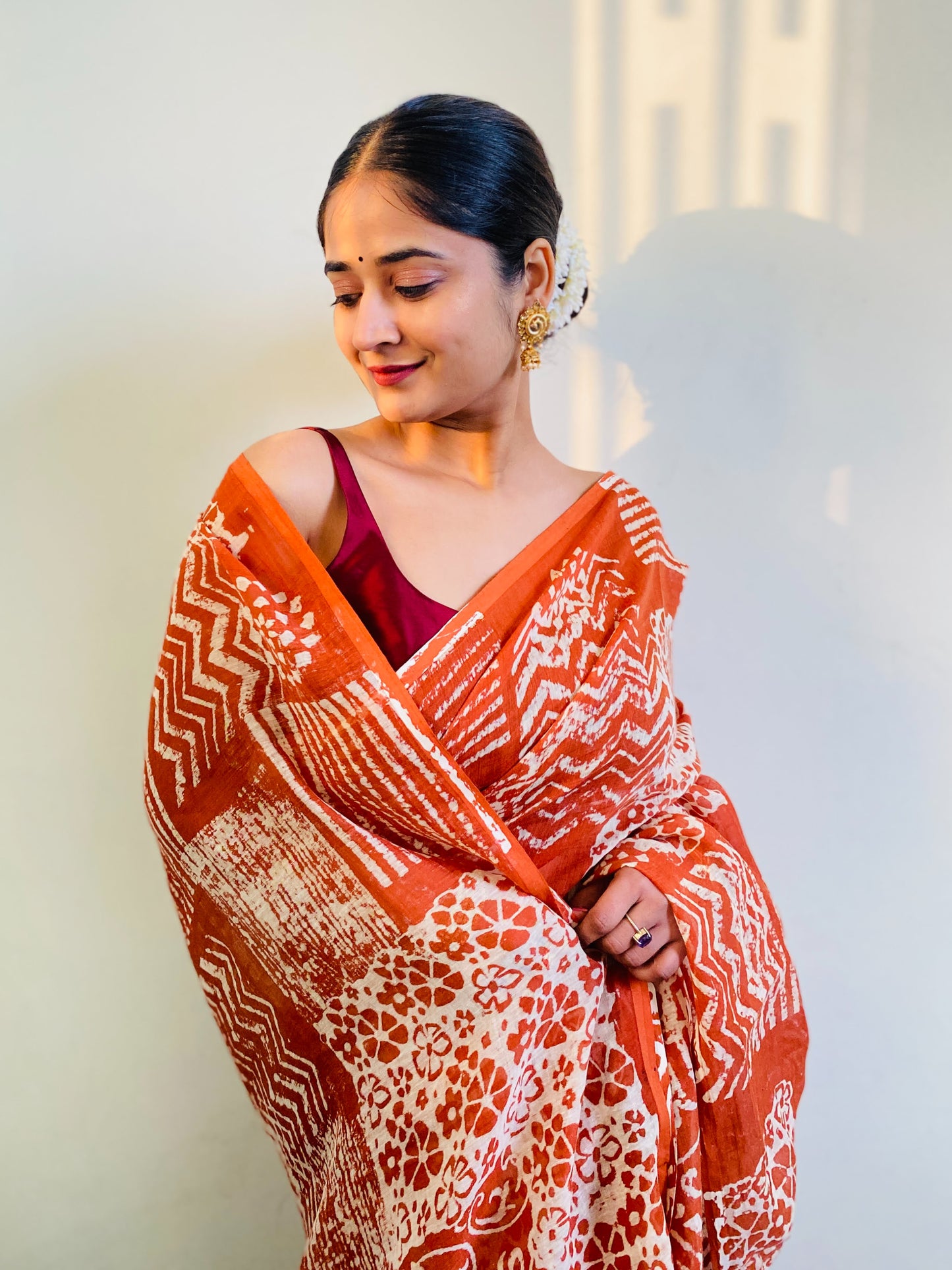 Blissful Mandarin Saree