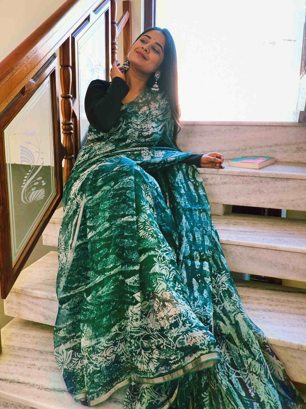 Blissful Teal Saree
