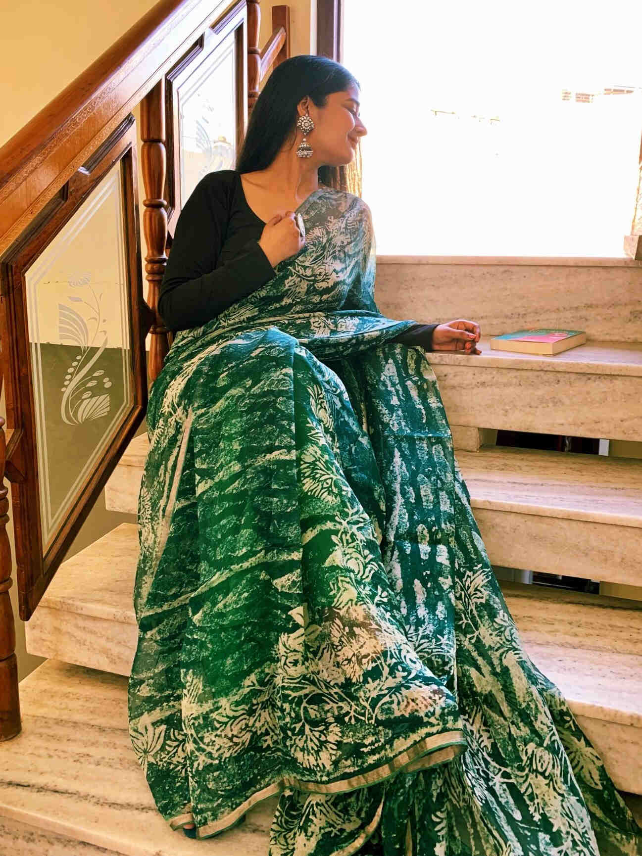 Blissful Teal Saree