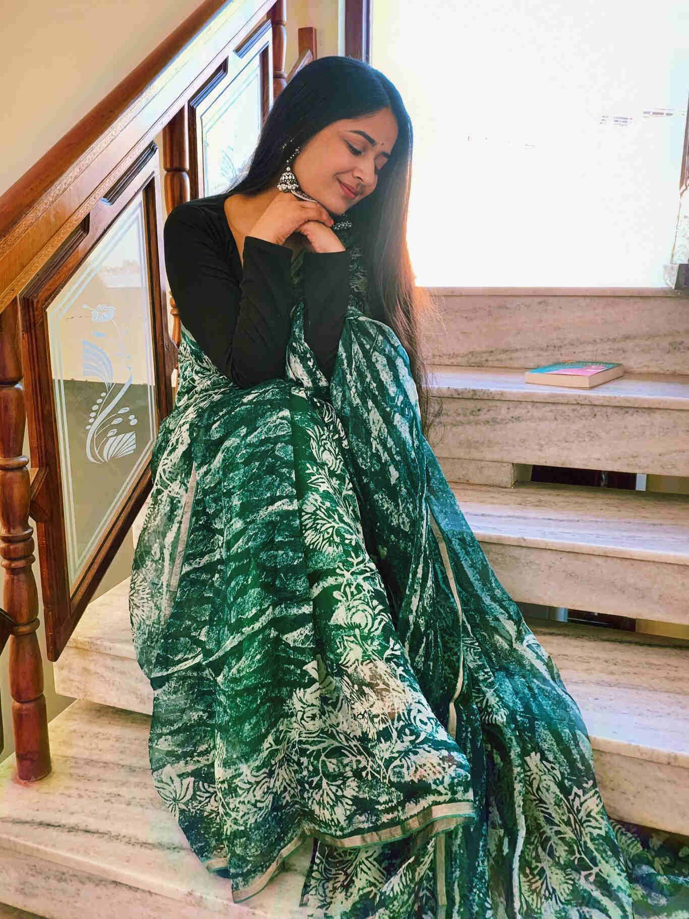 Blissful Teal Saree