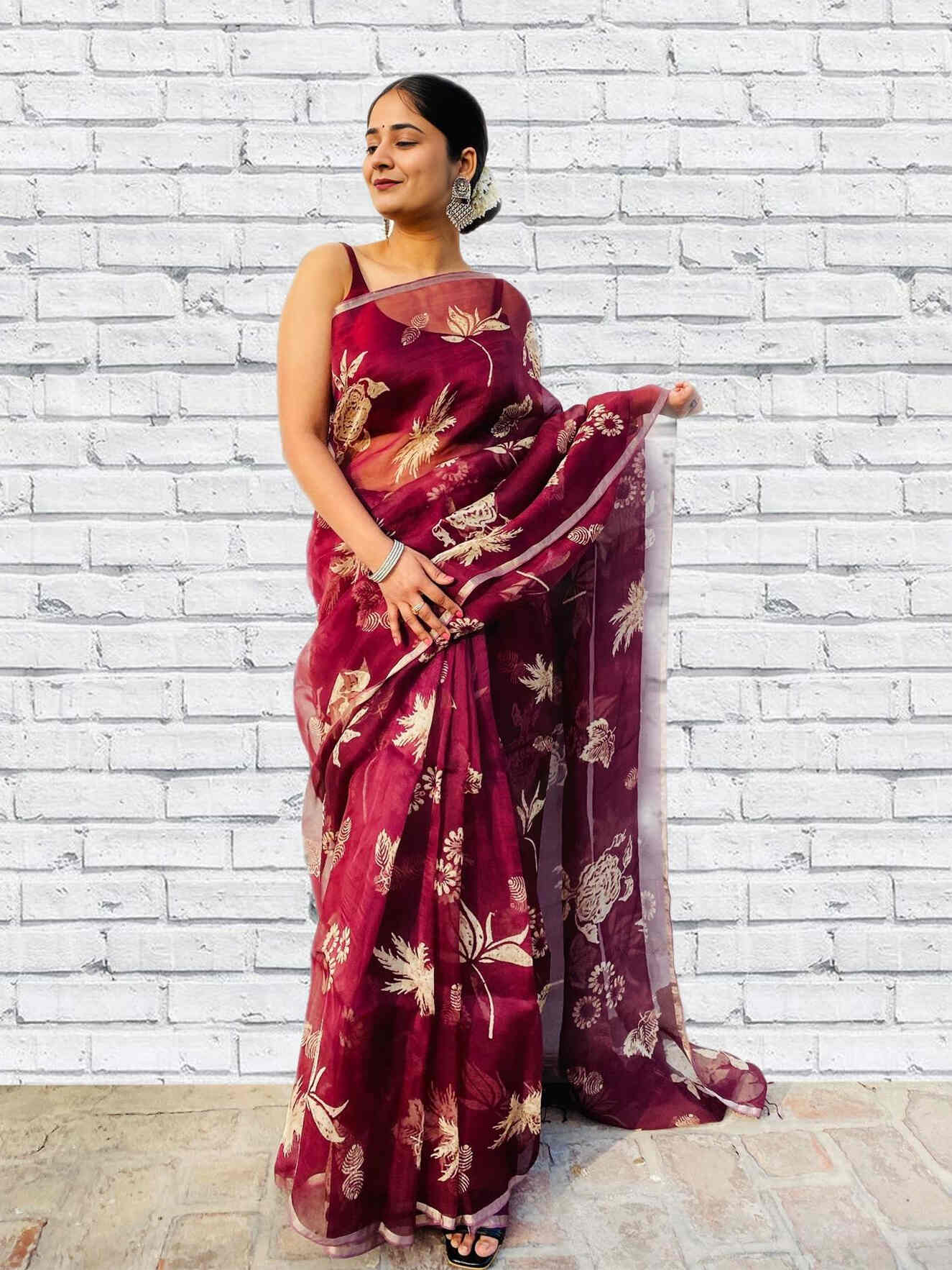 Blissful Wine Saree