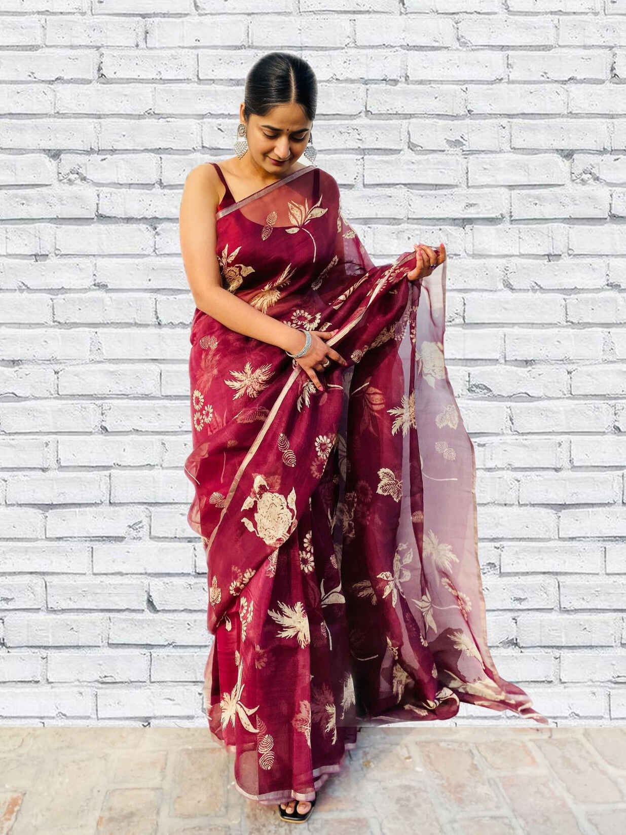 Blissful Wine Saree