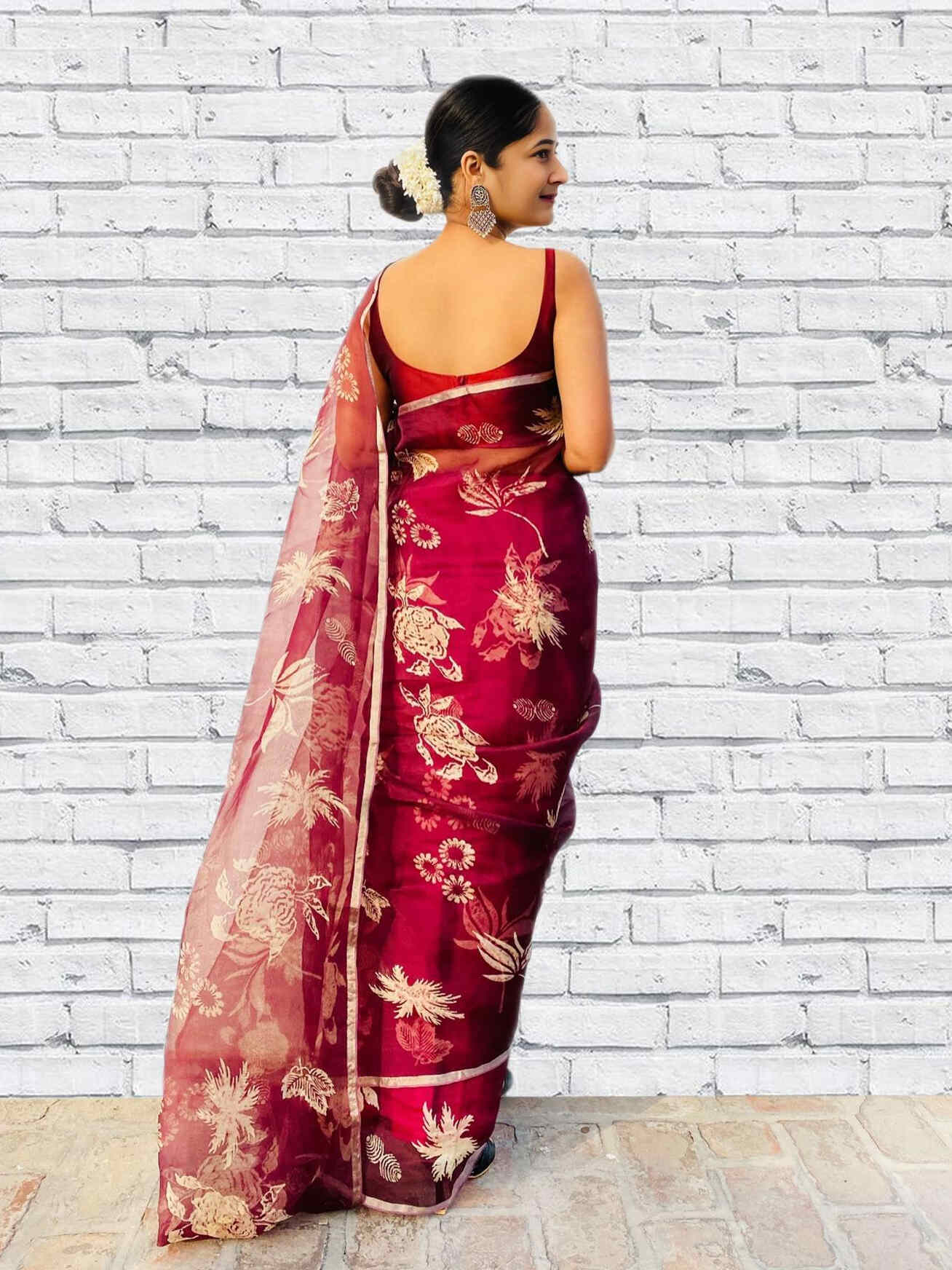 Blissful Wine Saree