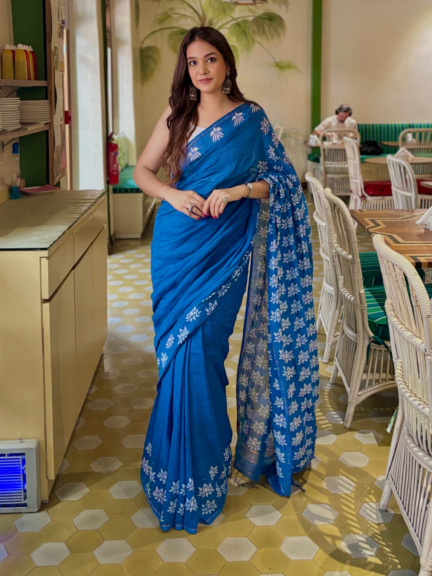 Blue Lotus Saree