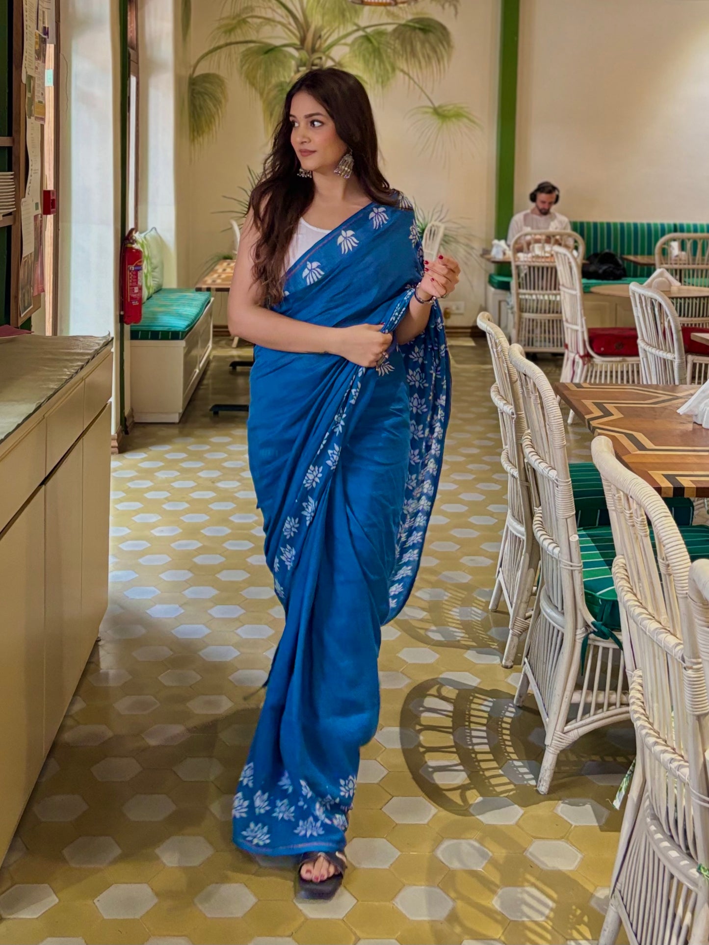 Blue Lotus Saree