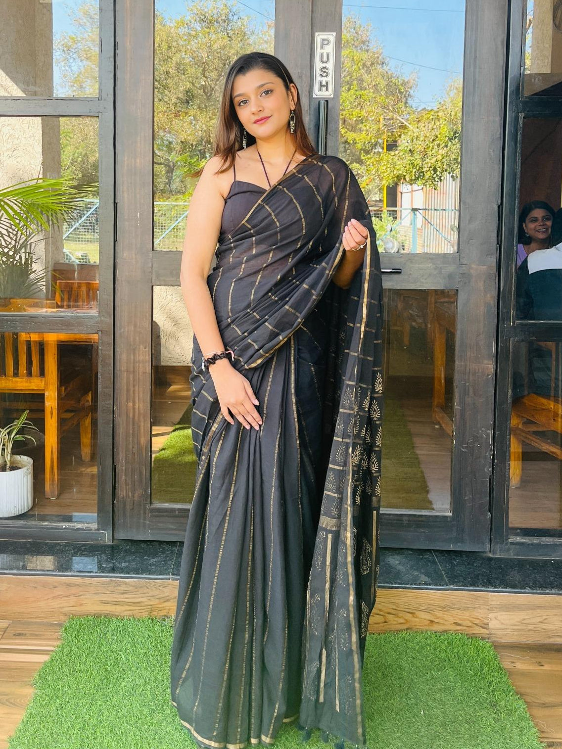 Cocktail Gold Saree