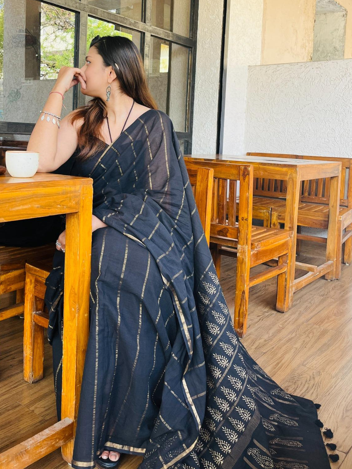 Cocktail Gold Saree