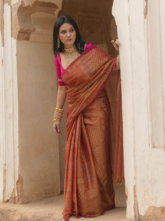 Bani Thani Rust Saree