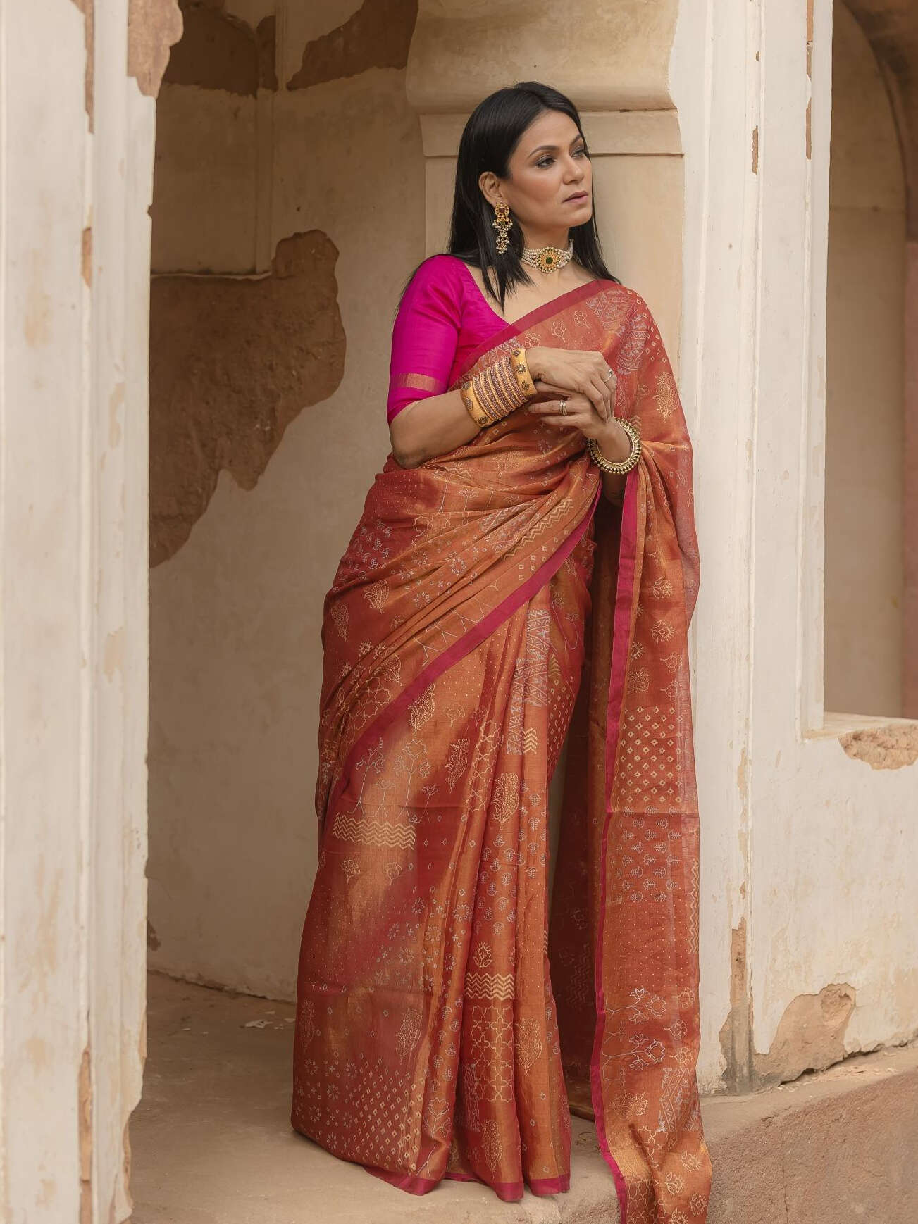 Bani Thani Rust Saree