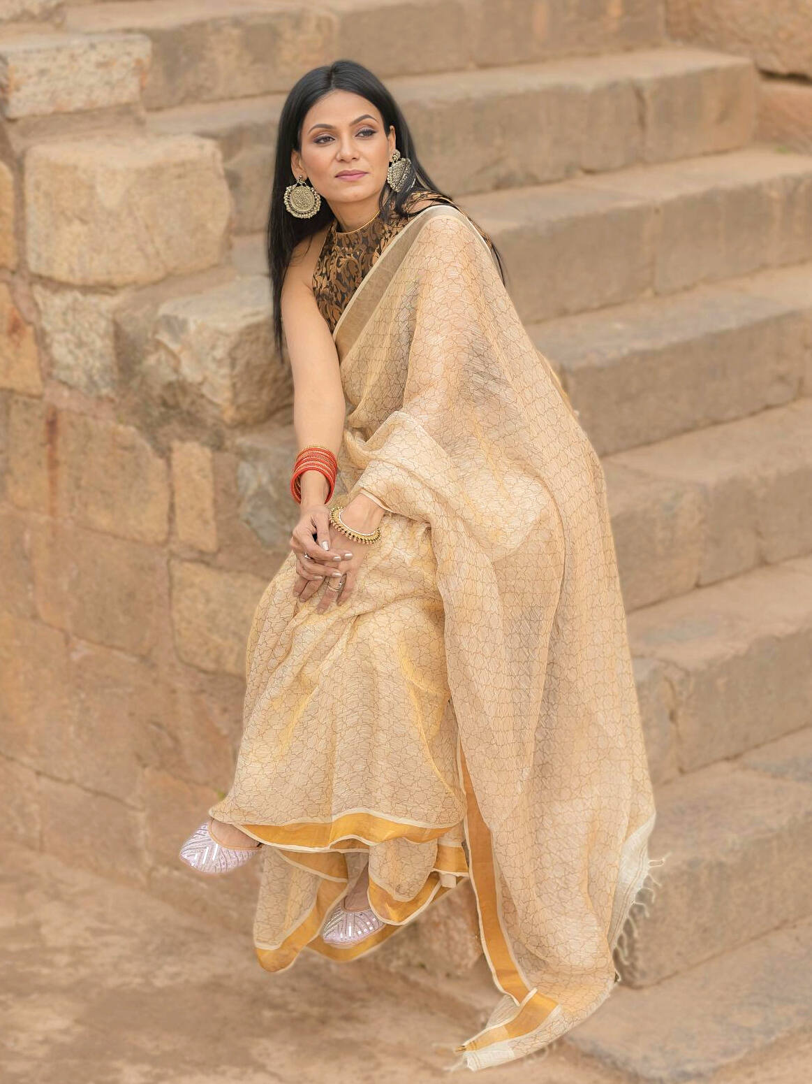 Bani Thani Beige Saree