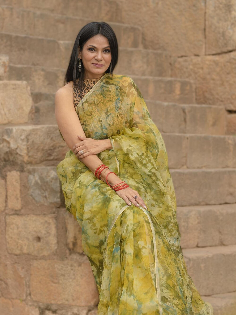 Bani Thani Lime Saree