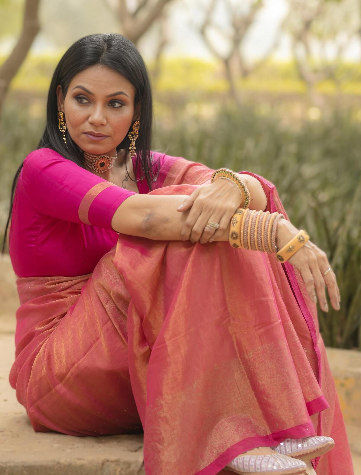 Bani Thani Rose Saree