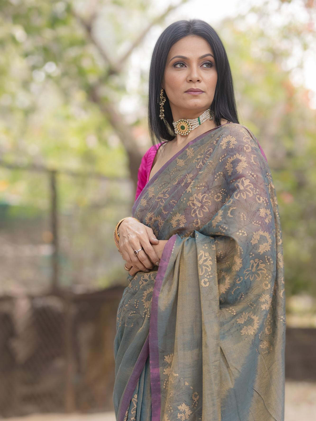 Bani Thani Grey Saree
