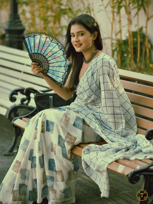 Soulweaves-Geometry-Square-Checks-Saree