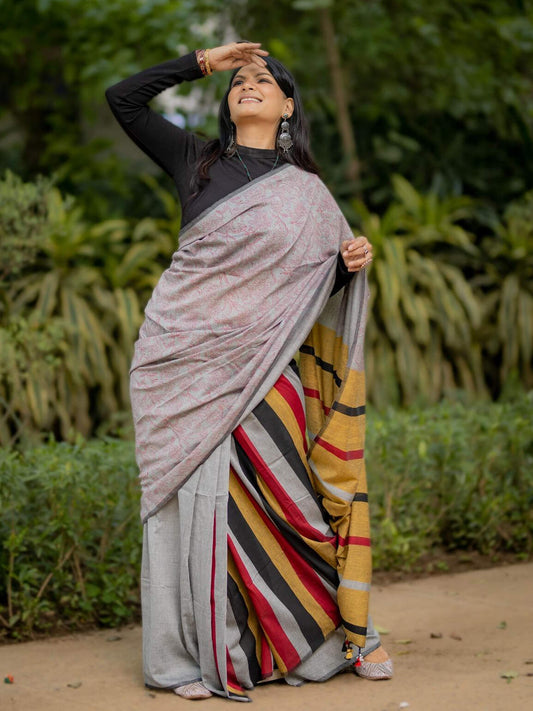 Kapaas Grey Saree