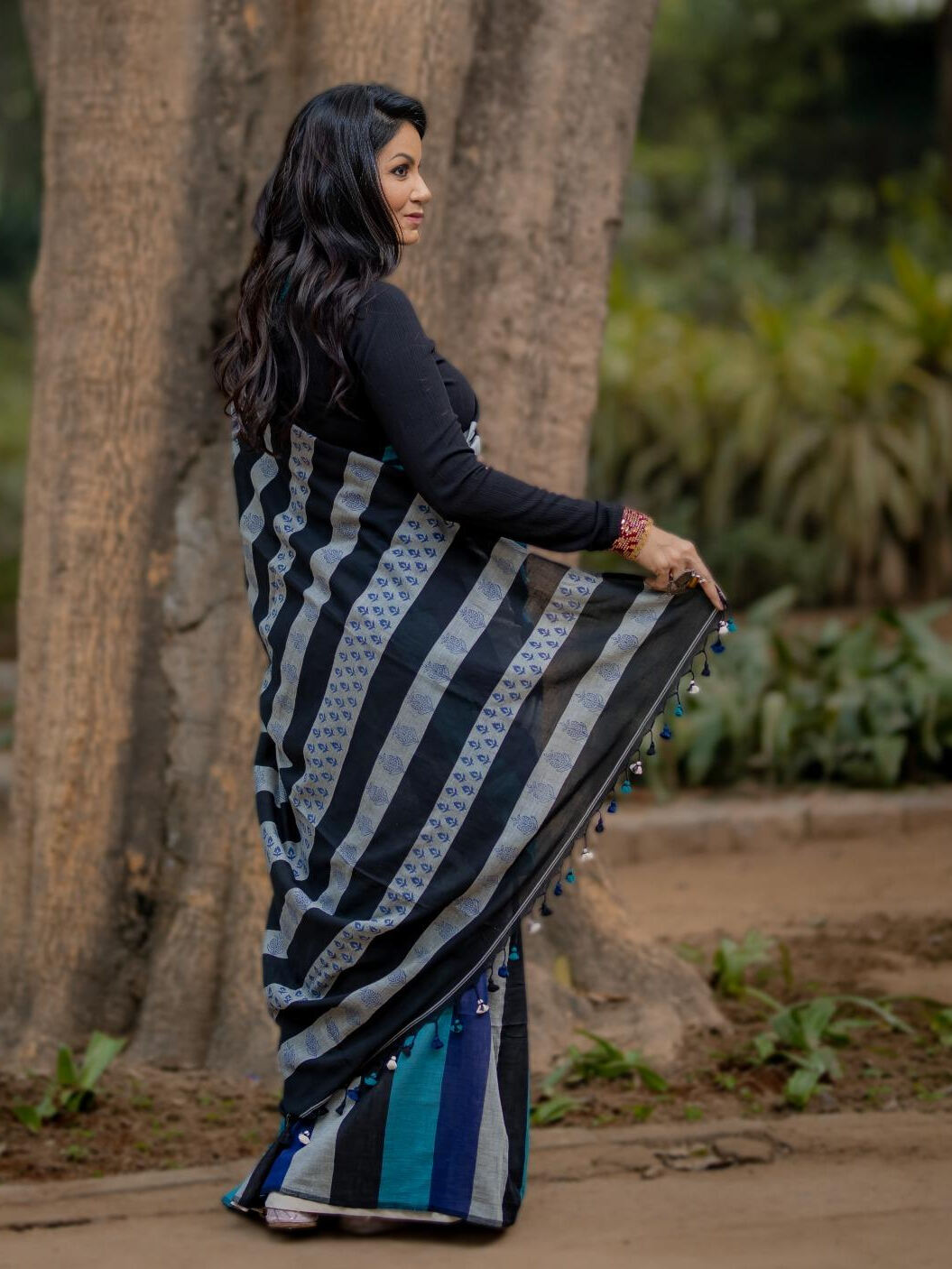Kapaas Blue Saree