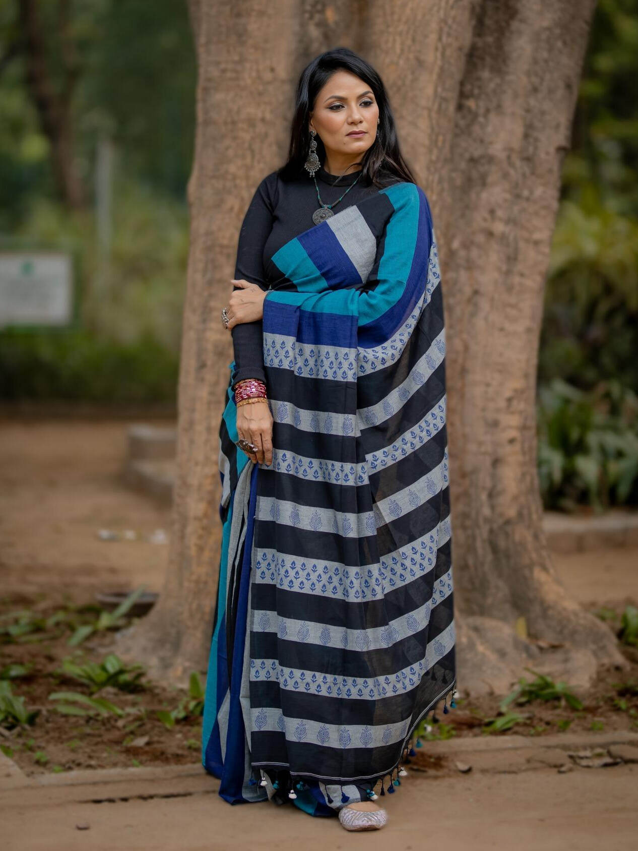 Kapaas Blue Saree