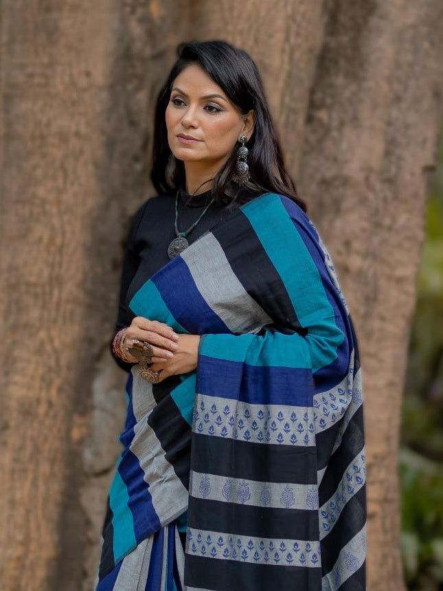 Kapaas Blue Saree