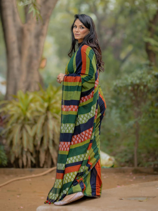 Kapaas Green Saree