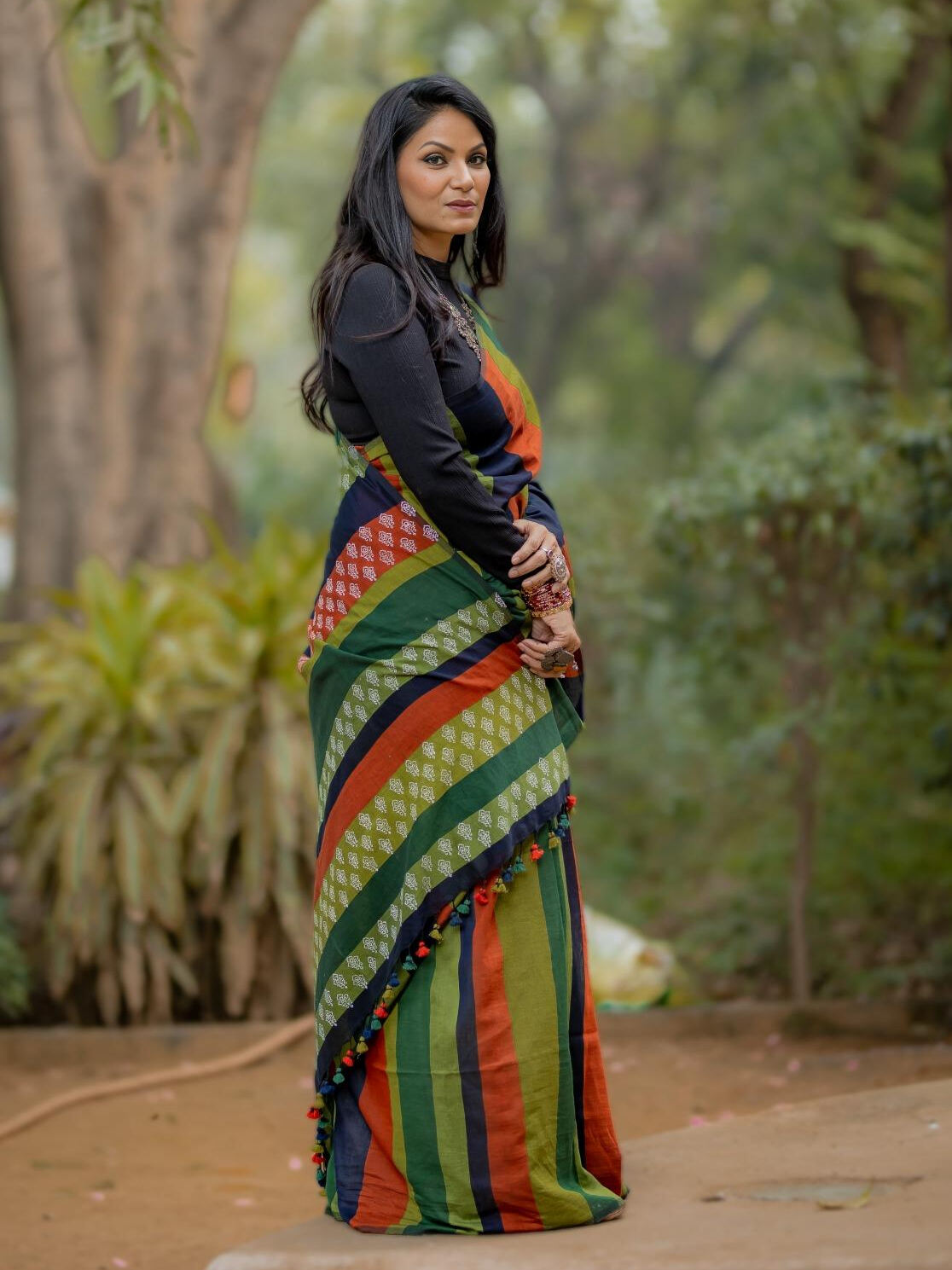 Kapaas Green Saree