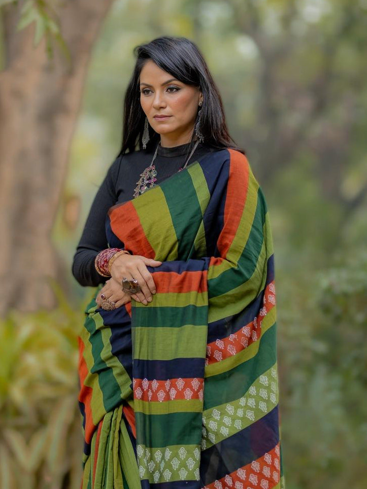 Kapaas Green Saree