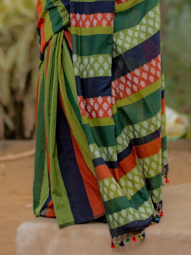 Kapaas Green Saree