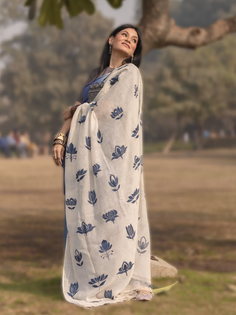 Kantha Indigo Saree