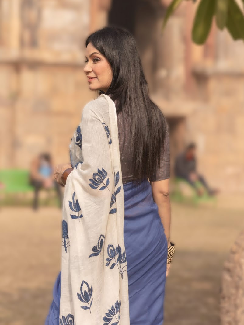 Kantha Indigo Saree