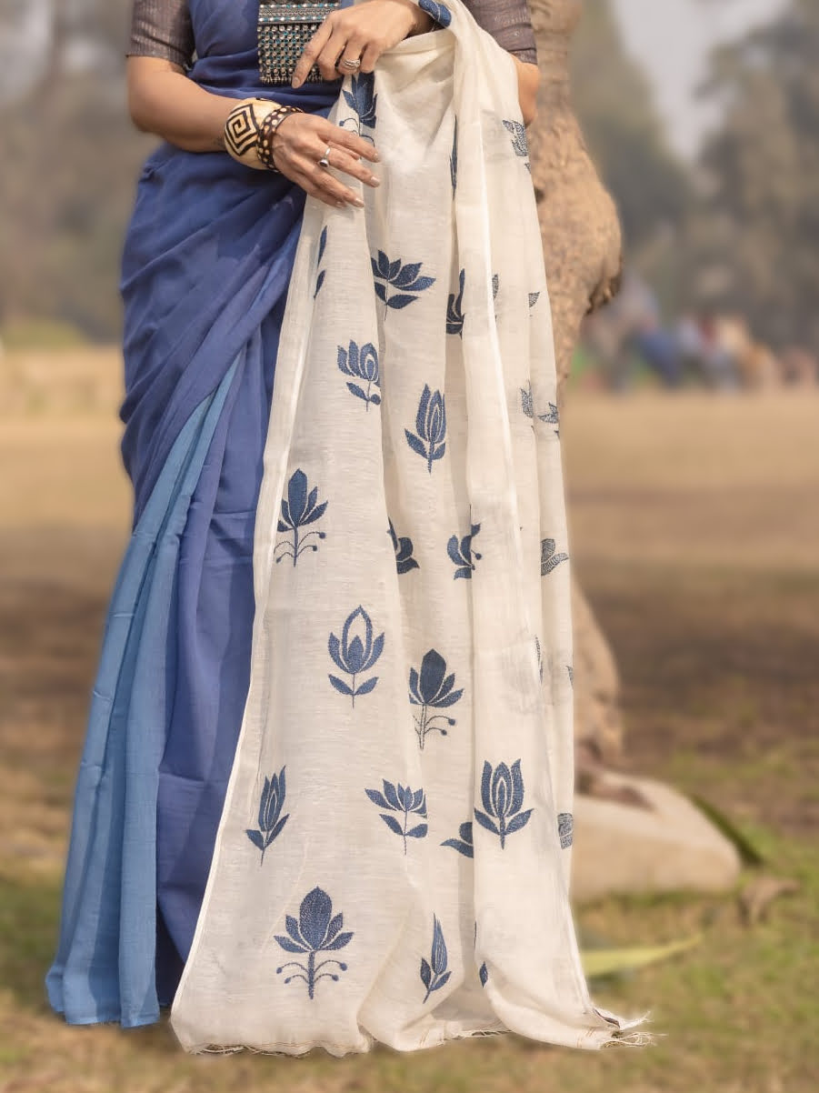 Kantha Indigo Saree