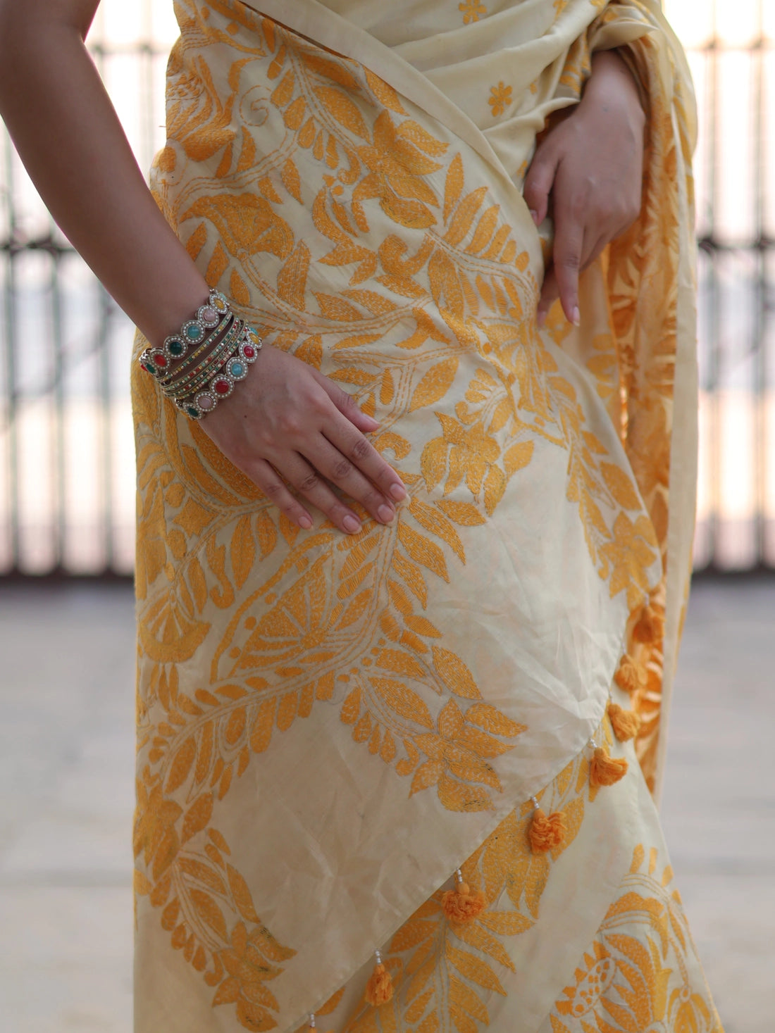 Soulweaves Lotus Yellow Saree