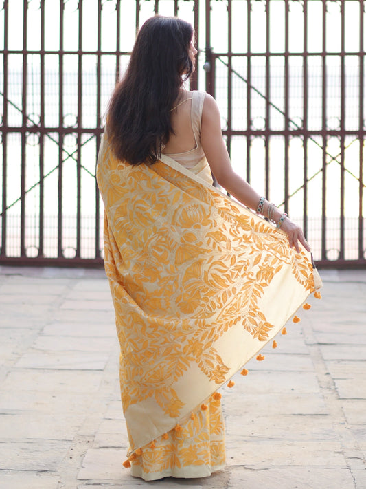 Soulweaves Lotus Yellow Saree