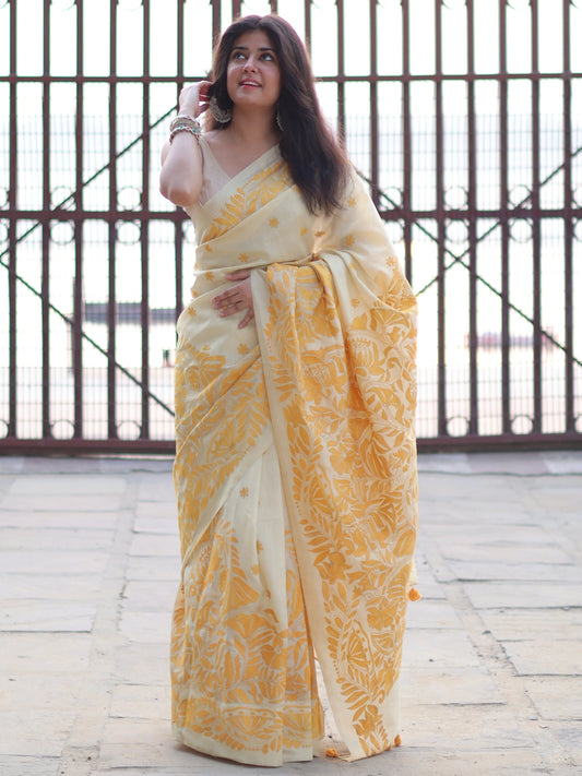 Soulweaves Lotus Yellow Saree