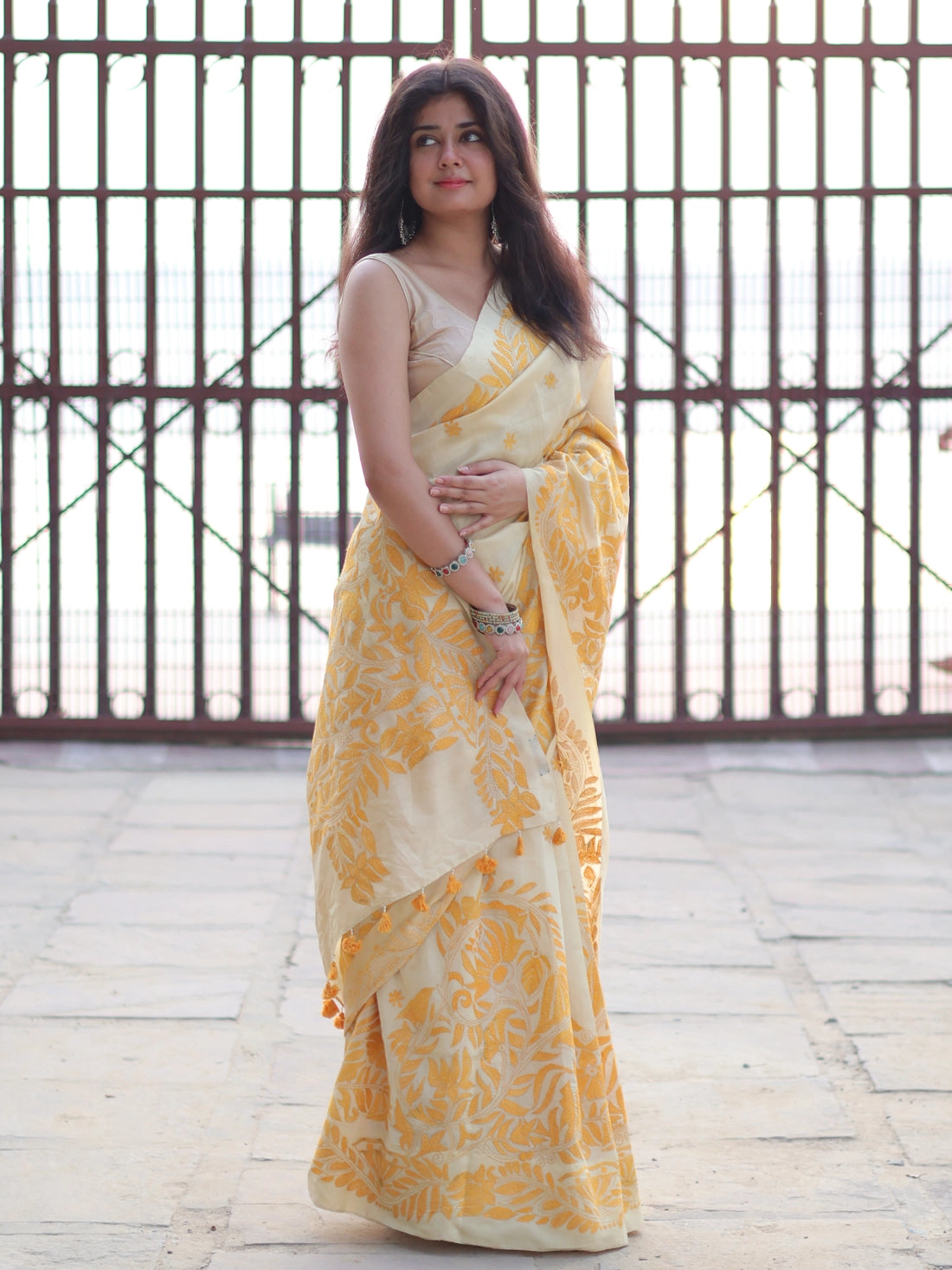 Soulweaves Lotus Yellow Saree