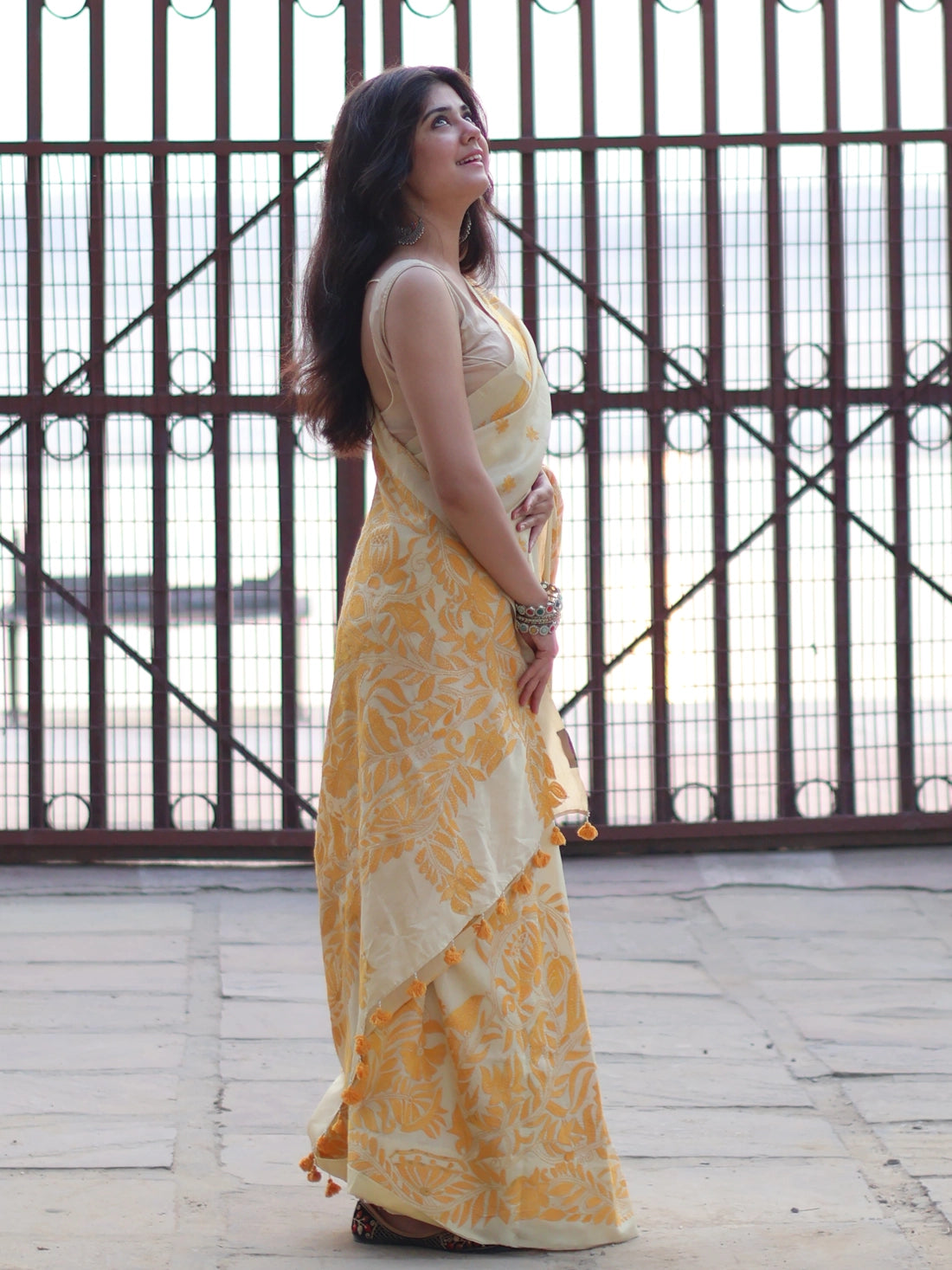 Soulweaves Lotus Yellow Saree