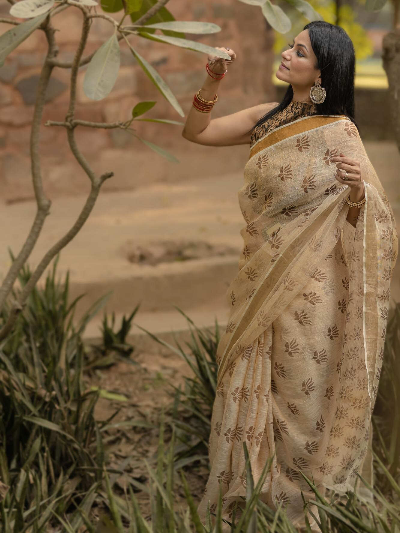 Lotus Beige Saree