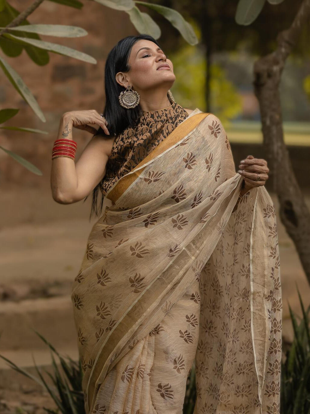 Lotus Beige Saree