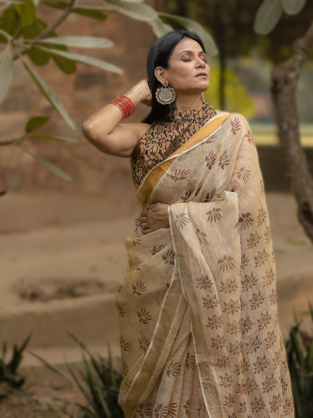 Lotus Beige Saree